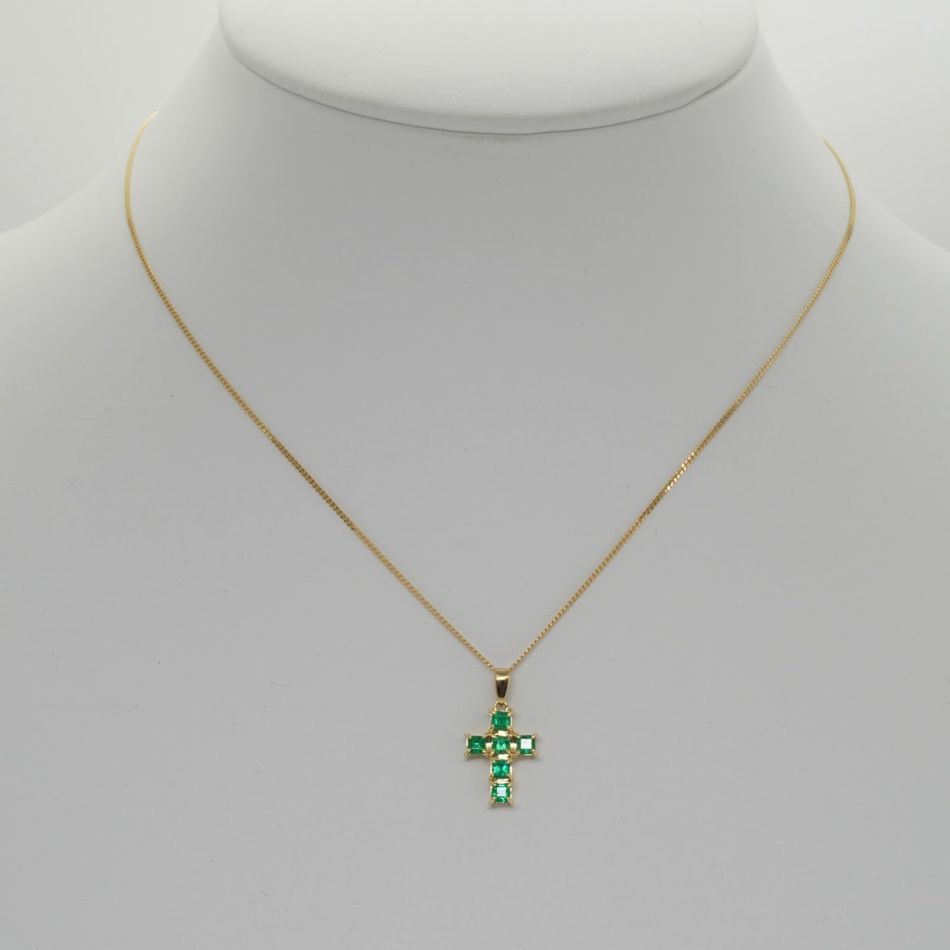 18金 エメラルドクロス ペンダントトップ 18k Emerald cross top – H&H
